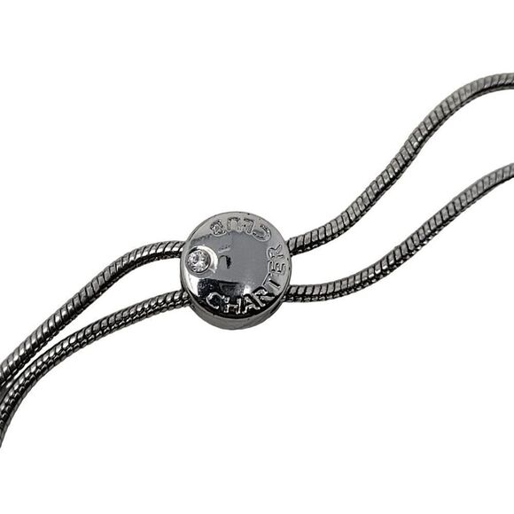 Charter Club Women's Bolo Slide Bracelet Silver Tone Faux Pearl Rhinestone - Picture 2 of 9